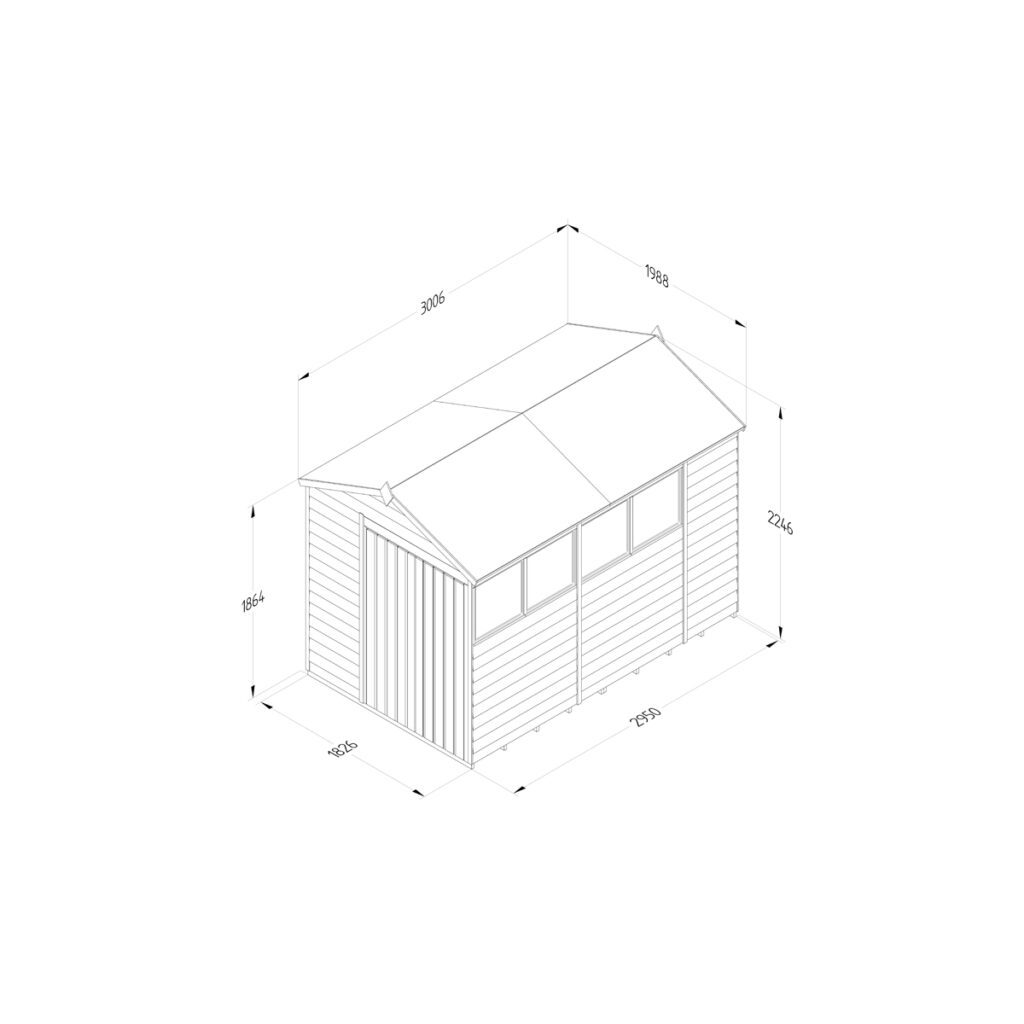 4LIFE Apex Shed 6×10 – Double Door – 4 Window (Installation) 5013053199619 2